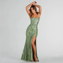 Arrival Dress Sexy Strap Backless High Slit Ladies Sequined Dress -