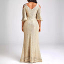 Autumn Elegant Off Shoulder Gold Sequ Annual Party Evening Dress Cocktail Evening Dress Dress -