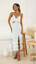 Personalized Sling Dress Close Fitting Sheath Long Slim Fit Slit Hemline at Hem Backless Dress -
