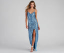 Sequin Sling Dress Summer Host Cocktail Sexy Prom Evening Dress -