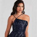 Sexy Sequ Dress Summer One Shoulder Sequined Nightclub Party Dress -