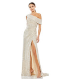 Summer Fashionable Sequ Diagonal Collar High Slit Socialite Dress (4 Colors) -