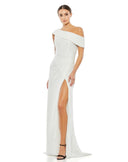 Summer Fashionable Sequ Diagonal Collar High Slit Socialite Dress (4 Colors) -