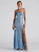Summer Sexy Dress Sequined Halter Slim Fit Evening Dress -