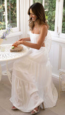 Women Clothing Sleeveless Cropped Outfit Stitching Layer Long Large Hem Dress -