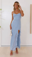 Women Clothing Slit Hemline At Hem Dress Romantic Atmosphere Slim Fit Chiffon Cami Dress -