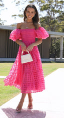 Women One Neck Lantern Sleeve Layer Stitching Dress -