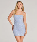 Women Sequ Dress Summer Sexy Sheath Slim Mini Dress -