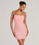 Women Sequ Dress Summer Sexy Sheath Slim Mini Dress -