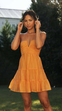 Women V neck Brace Long Stitching Dress Elegant Shoulder Baring Sleeveless -