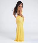 Lång klänning i paljett med slits – Festklänningar