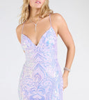 Festklänningar – glittrande klänning med tunna band