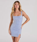 Sexy Sling Dress Party Sheath Slim Fit Fashionable Sequ Short Women Clothing - 
