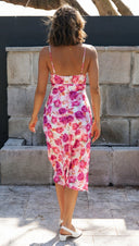 Spring Summer Women Clothing Sexy V - neck Printing Slip Dress - 