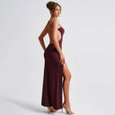 Summer Sexy Slit Elegant Slim Strap Basic Dress Women - 