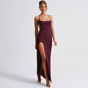 Summer Sexy Slit Elegant Slim Strap Basic Dress Women - 