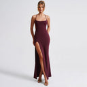 Summer Sexy Slit Elegant Slim Strap Basic Dress Women - 