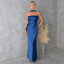 Summer Women Clothing Sexy Halter Satin Mercerized Maxi Dress - 
