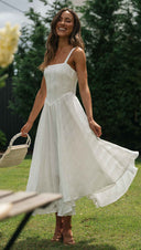 Women Clothing Sleeveless Maxi Dress with Irregular Asymmetric Hem - 