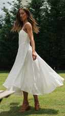 Women Clothing Sleeveless Maxi Dress with Irregular Asymmetric Hem - 