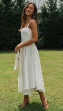 Women Clothing Sleeveless Maxi Dress with Irregular Asymmetric Hem - 