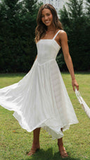 Women Clothing Sleeveless Maxi Dress with Irregular Asymmetric Hem - 