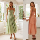 Maxiklänning med tunna axelband och vackert fall