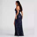 Women Cocktail Nightclub Club Beaded Elegant Sequ Dress - 