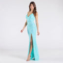 Women Party Sequined Sexy Slit Formal Dress Dress Evening Dress - 