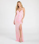 Women Party Sequined Sexy Slit Formal Dress Dress Evening Dress - 