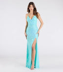 Women Party Sequined Sexy Slit Formal Dress Dress Evening Dress - 